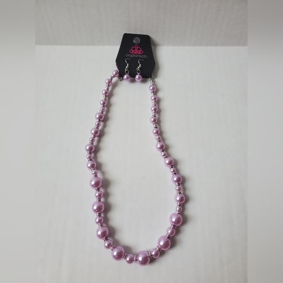Paparazzi Lavender Beaded Necklace and Earring Set - Picture 1 of 3